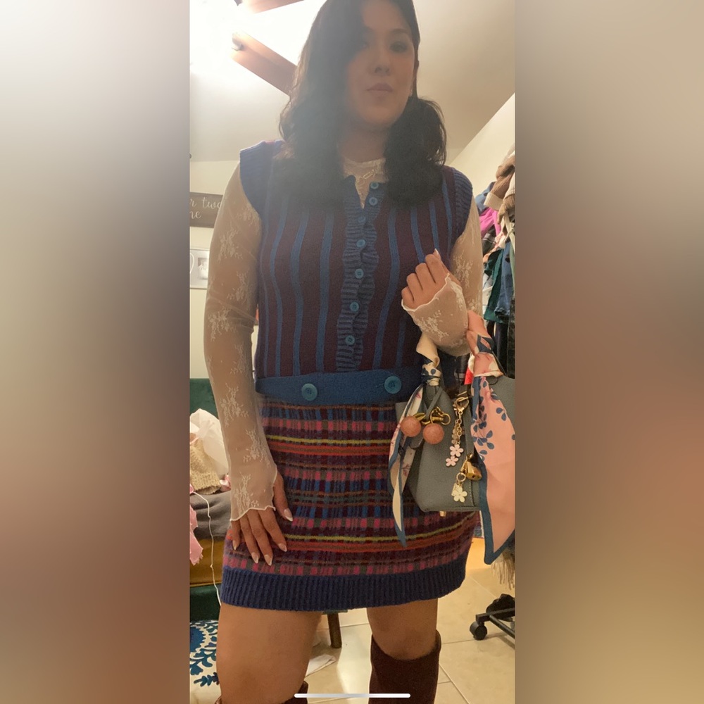 Nanette Lepore Blue and Purple Striped Mini Dress - Picture 8 of 11
